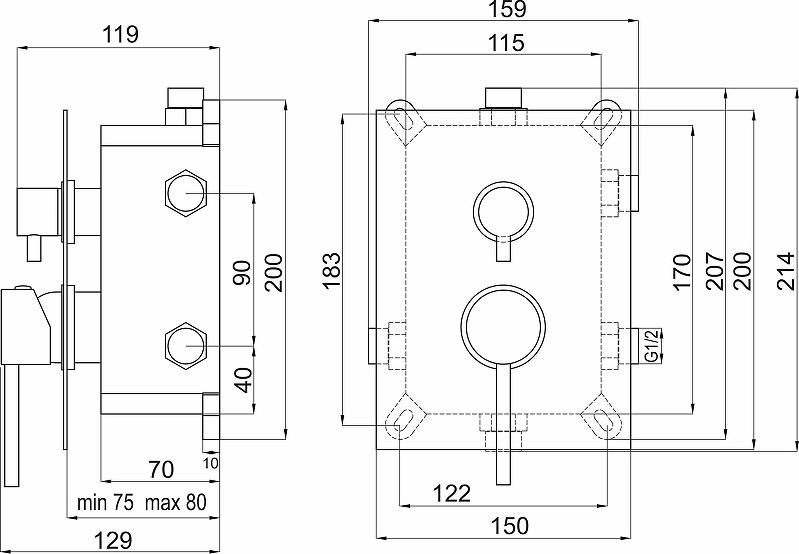 Смеситель для душа Ferro Fiesta BFI7P3BOX, хром