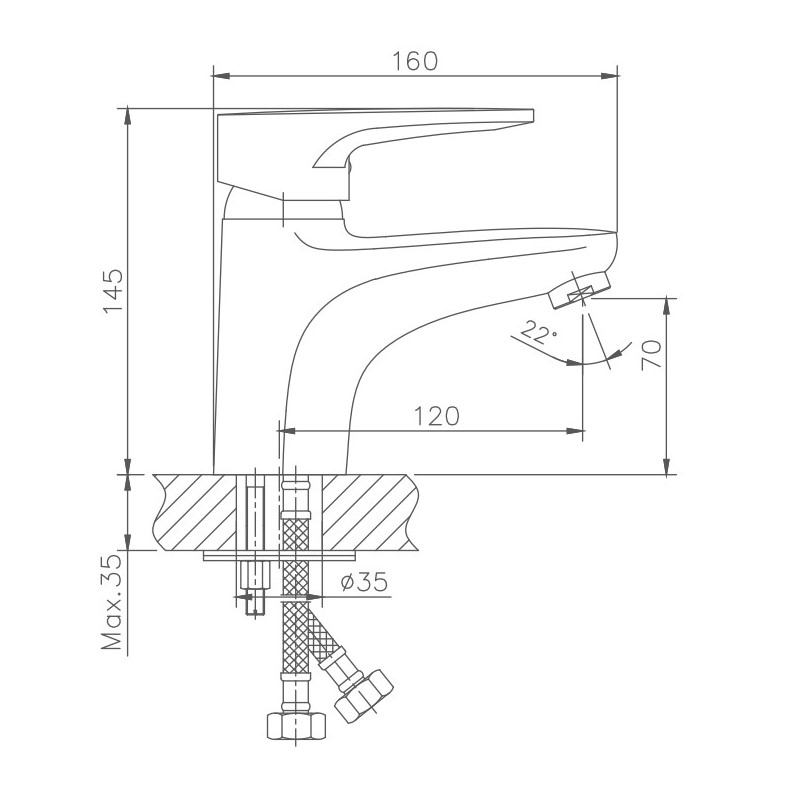 Смеситель для раковины Haiba HB1068 хром