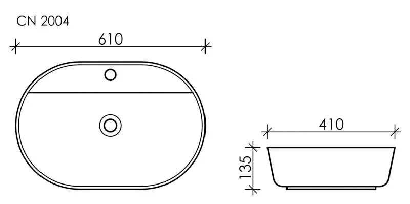 Раковина Ceramicanova Modo CN2004 61 x 45 x 13.5 см, накладная, с плоскостью под смеситель