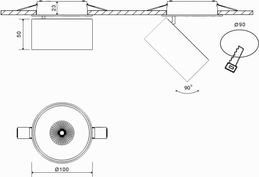 Встраиваемый светодиодный спот DesignLed GW-8001S-15-WH-NW 004895