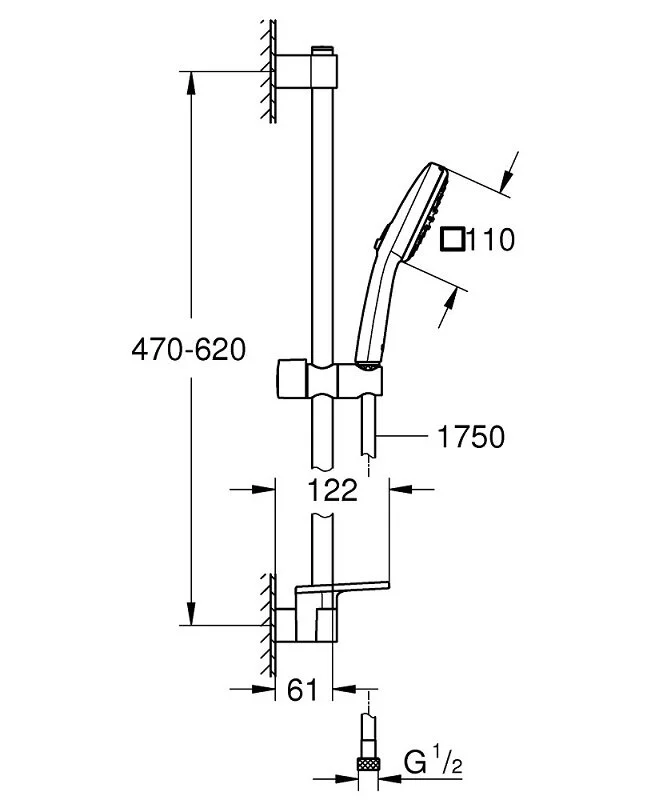 Душевой гарнитур Grohe Tempesta Cube 27928003 хром