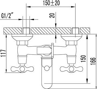 Смеситель Lemark Standard LM2102C для ванны с душем