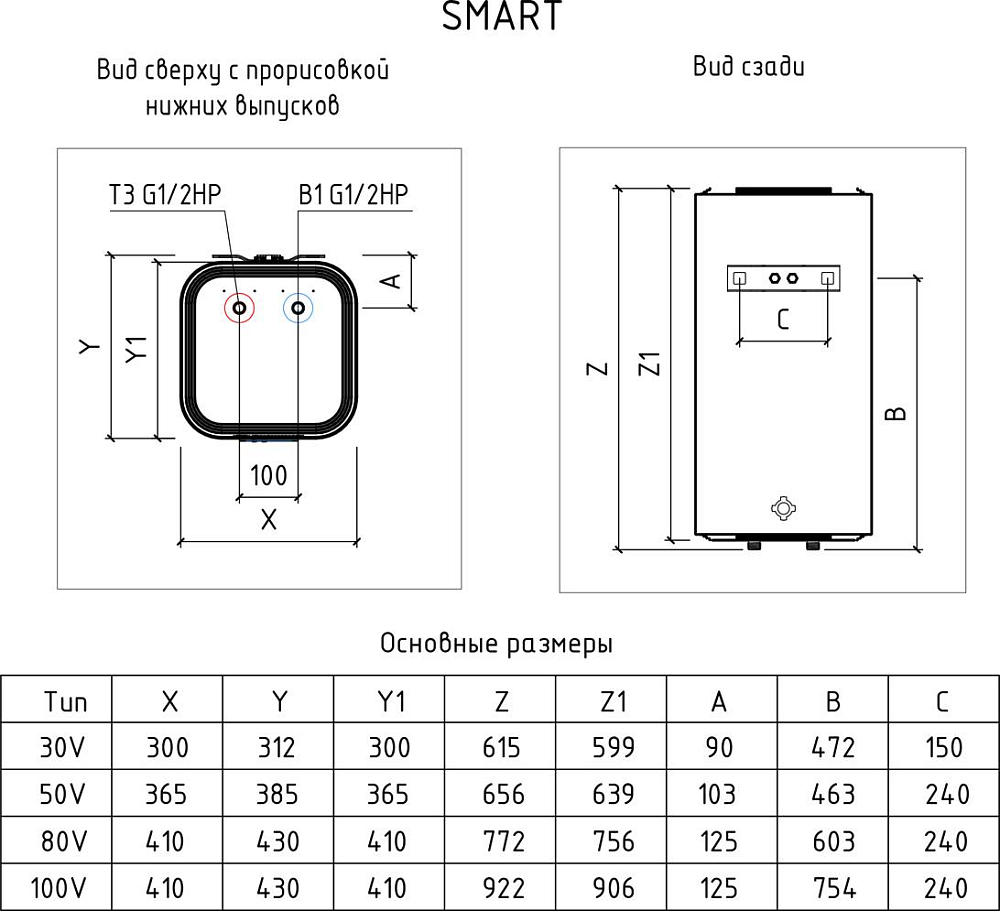 Водонагреватель электрический Thermex Smart 50 V