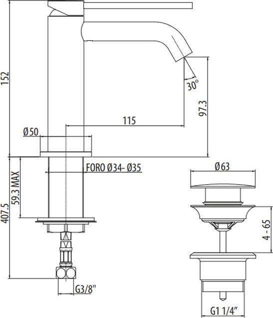 Смеситель для раковины Gattoni Circle Two 9142/91NO черный матовый