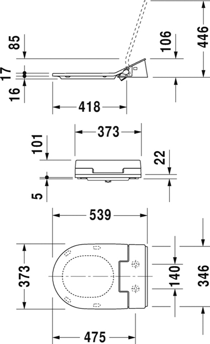 Крышка-биде Duravit ME by Starck 611000002000300 с микролифтом