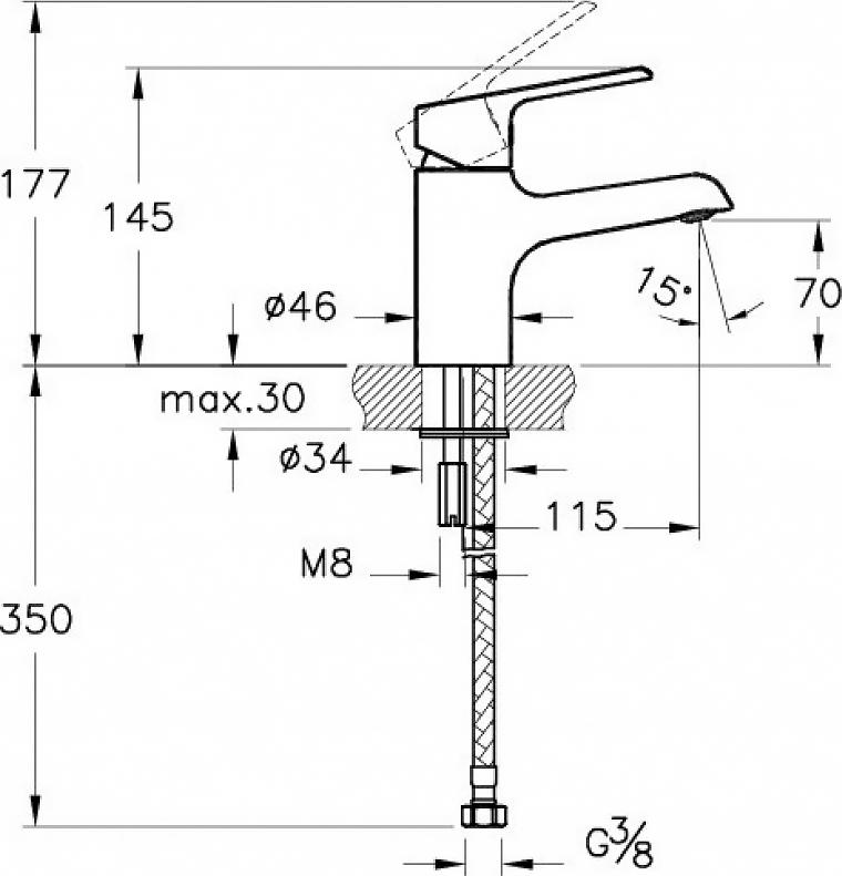 Смеситель VitrA Axe S A41069EXP для раковины