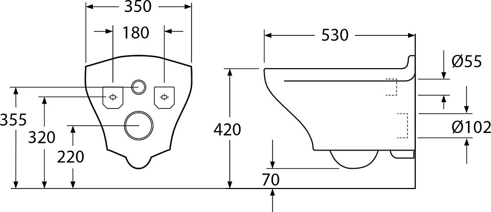 Комплект Система инсталляции для унитазов Grohe Rapid SL 38772001 3 в 1 с кнопкой смыва + Подвесной унитаз Gustavsberg Estetic Hygienic Flush GB1183300R1030