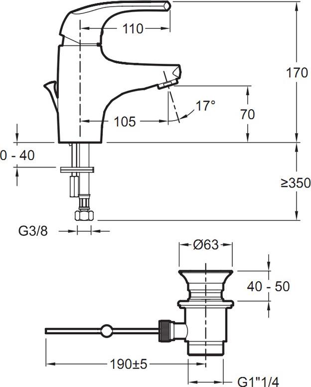 Смеситель для раковины Jacob Delafon Nateo E72250-CP