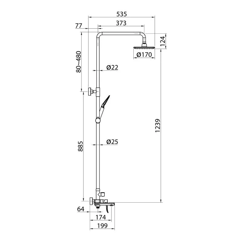 Душевая система Elghansa Shower Systems 2305599-2C (Set-17) хром