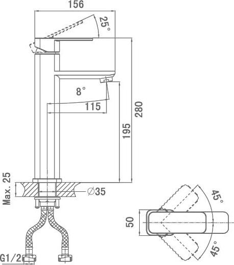 Смеситель D&K Altportel Rhein DA1332001 для раковины