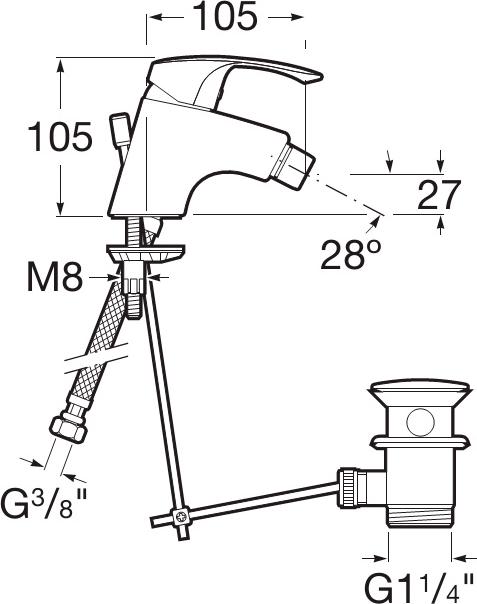 Смеситель для биде Roca Monodin 5A6007C00