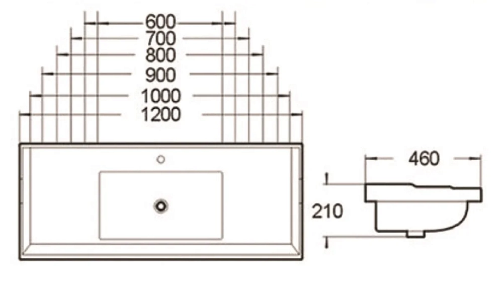 Раковина SantiLine SL-2112(100) белый