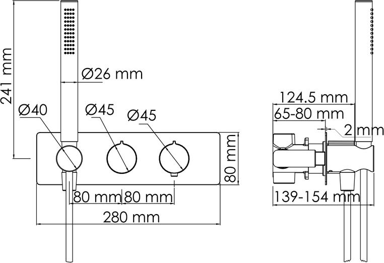 Смеситель для душа Wasserkraft Elbe 7488 Thermo, черный матовый