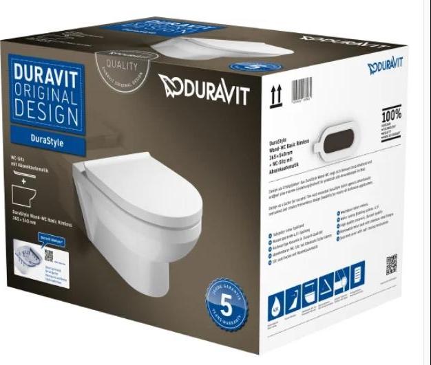 Подвесной унитаз Duravit DuraStyle 45620900A1 безободковый с сиденьем микролифт