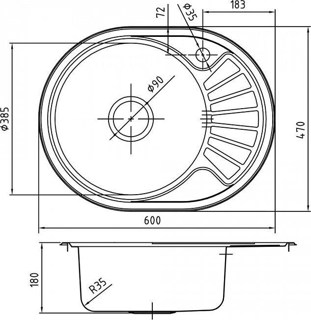 Кухонная мойка Iddis Suno SUN60SLi77, хром матовый