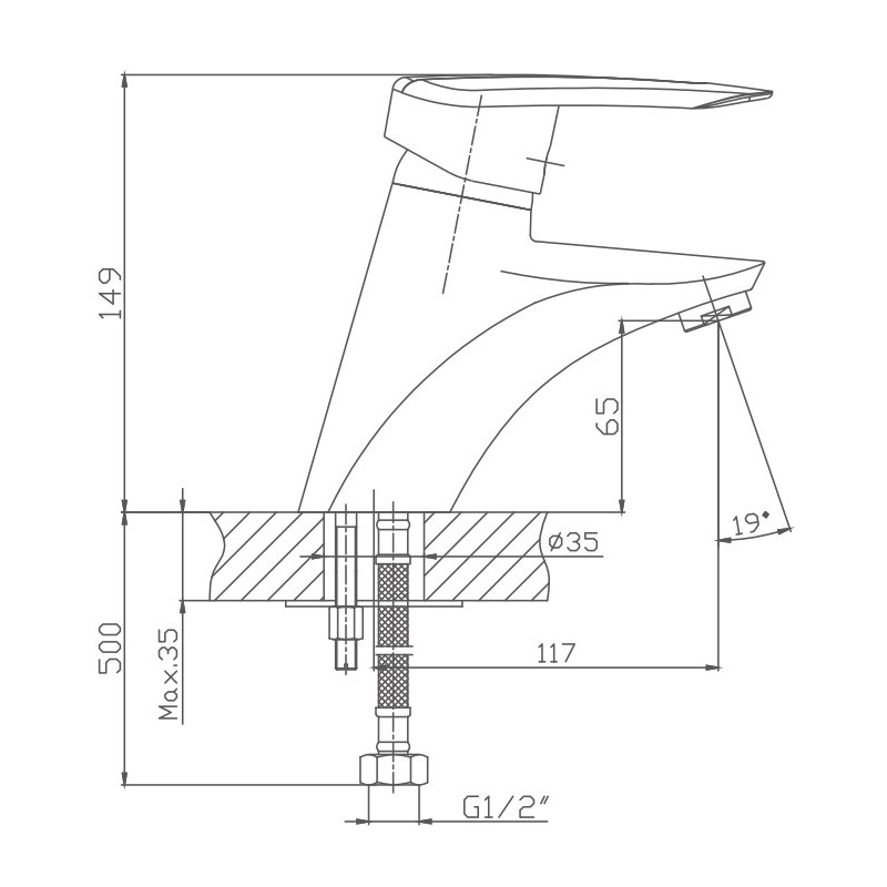 Смеситель для раковины Haiba HB1007 хром