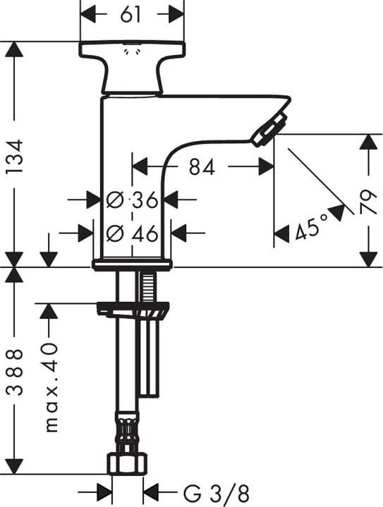 Кран холодной воды для раковины Hansgrohe Logis Classic 71136000, хром