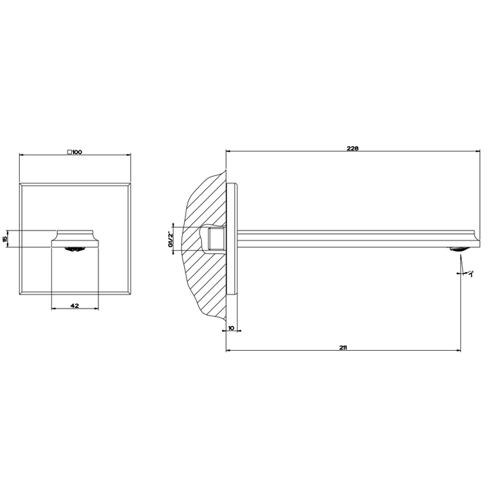 Излив для ванны Gessi Eleganza 46100#080, золото