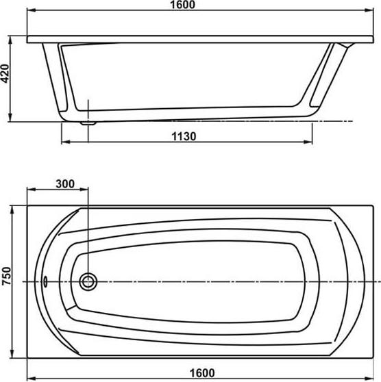 Акриловая ванна Vagnerplast Ebony 160х75 VPBA160EBO2X-04