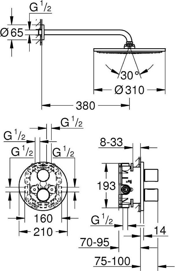 Душевой гарнитур Grohe Grohtherm 3000 Cosmopolitan 34571000