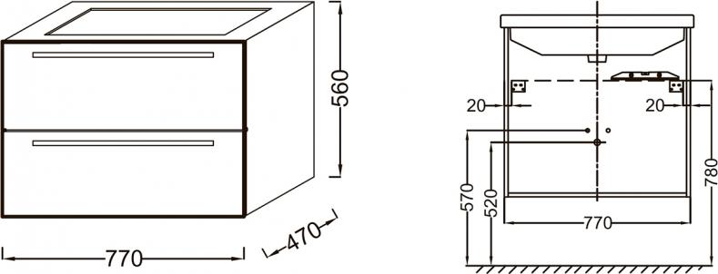 Тумба под раковину Jacob Delafon Struktura 77 EB1277-N18, белый