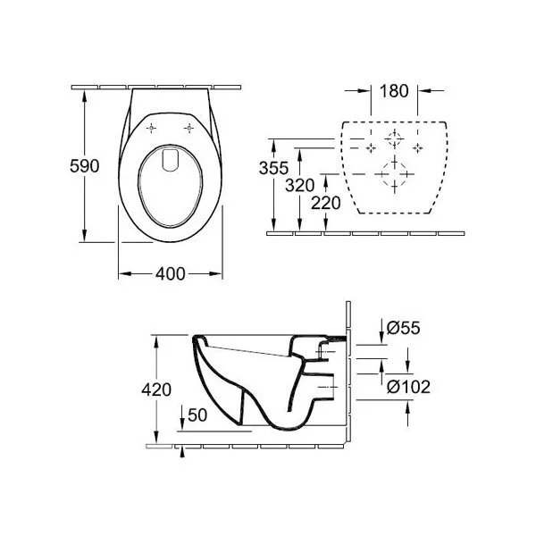 Подвесной унитаз Villeroy&Boch Aveo 6612 10R2, ярко-белый