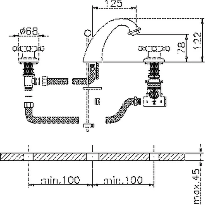 Смеситель для раковины Huber Victorian VTT7101021 хром