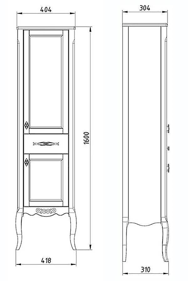 Шкаф-пенал ASB-Woodline Модерн 41.8 белый