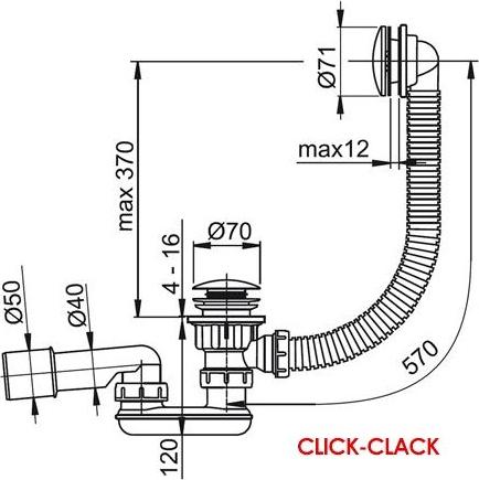 Сточный комплект для ванн ClickClack Ravak X01377