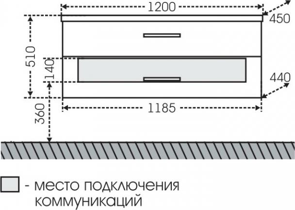 Тумба под раковину СанТа Виктория 700138N 118.5 см белый