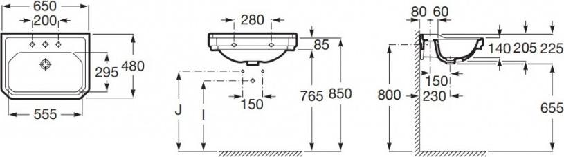 Раковина подвесная 65 см Roca Carmen 3270A1003, белый