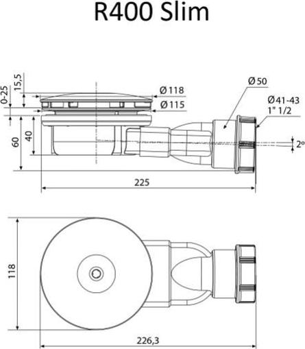 Сифон для поддона Radaway R400W