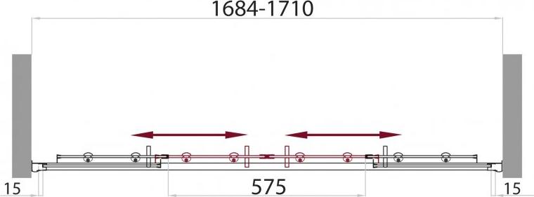 Душевая дверь в нишу BelBagno UNO-BF-2-170-P-Cr стекло рифленое punto