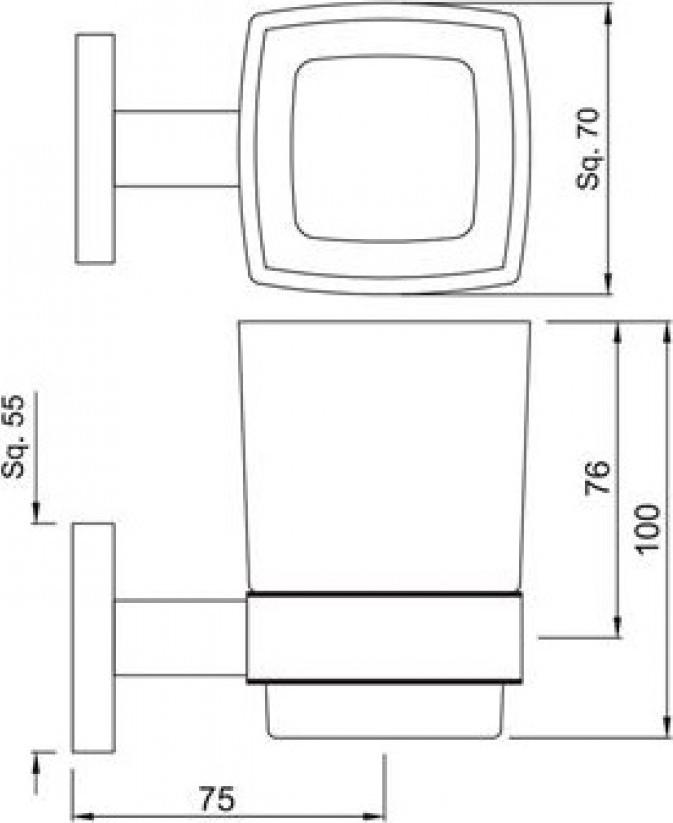 Стакан Jaquar Kubix Prime AKP-CHR-35741P