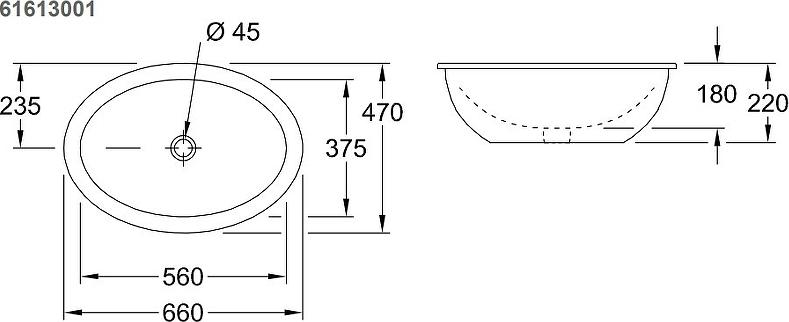 Раковина Villeroy & Boch Loop & Friends 66 61613001, альпийский белый