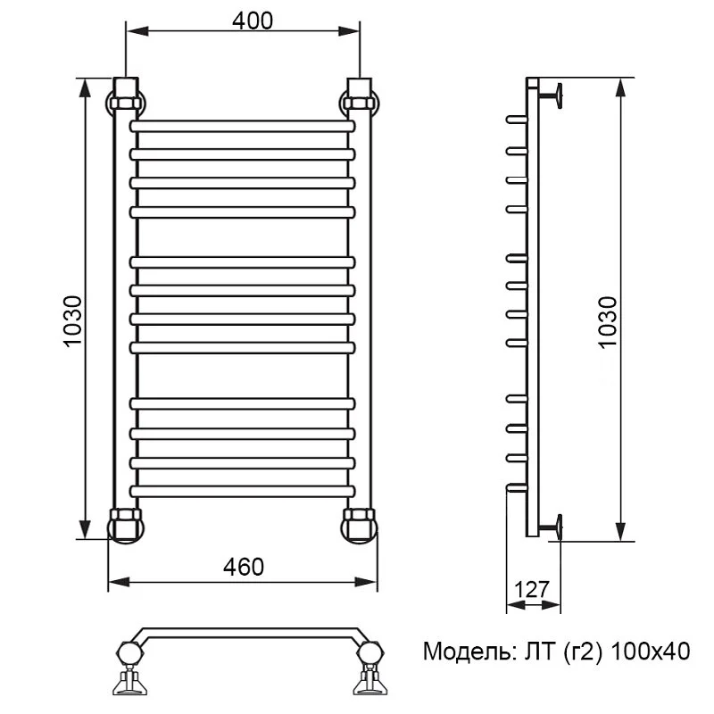 Полотенцесушитель водяной Ника Trapezium ЛТ Г2 100/40 хром