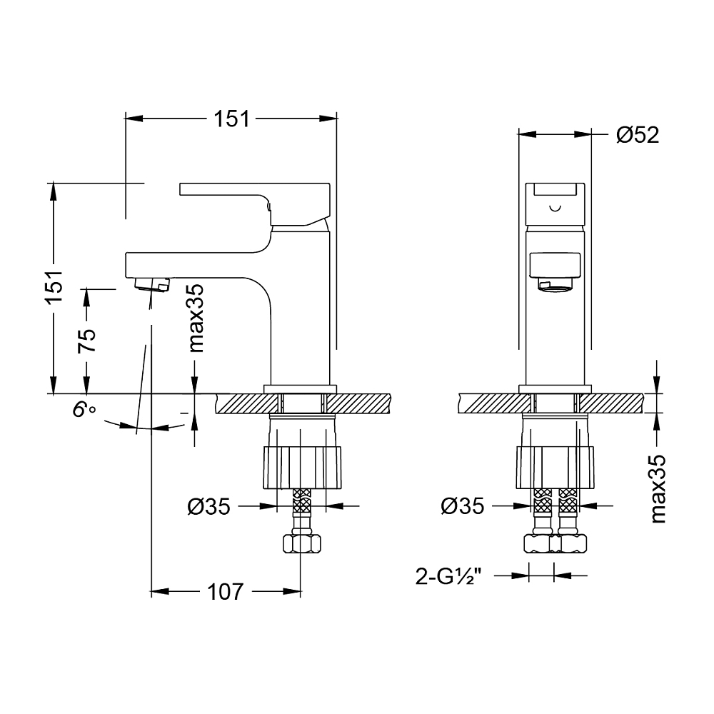 Смеситель для раковины Lemark Aura LM0606CH хром