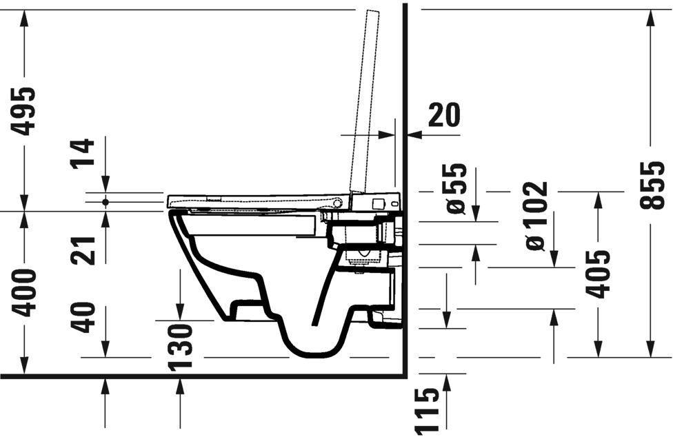 Унитаз подвесной Duravit D-Neo 654000012004300, белый