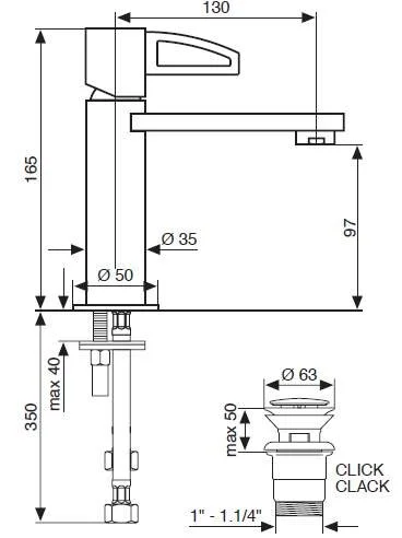 Смеситель для раковины Emmevi Abel 78003LACR хром