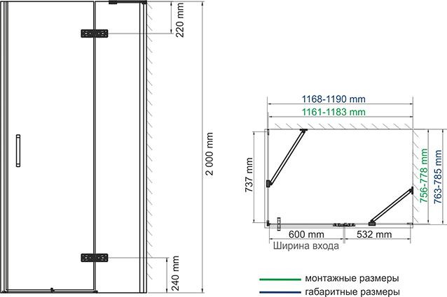 Душевой уголок Wasserkraft Aller White 10H06RW 120x80 см