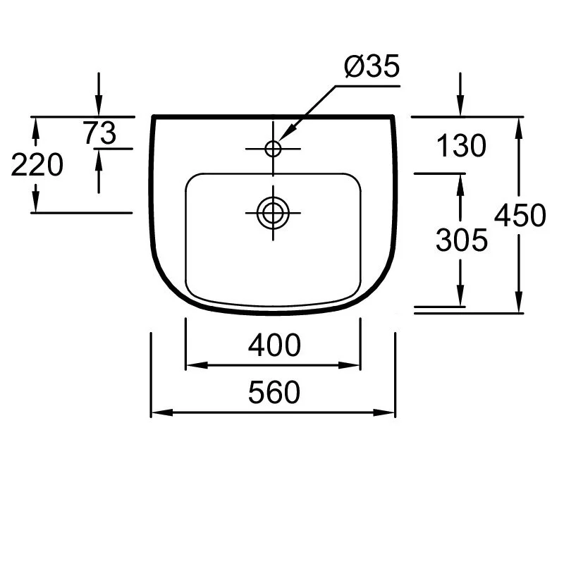 Раковина Jacob Delafon Odeon Up 18564W-00/18566W-00 белый