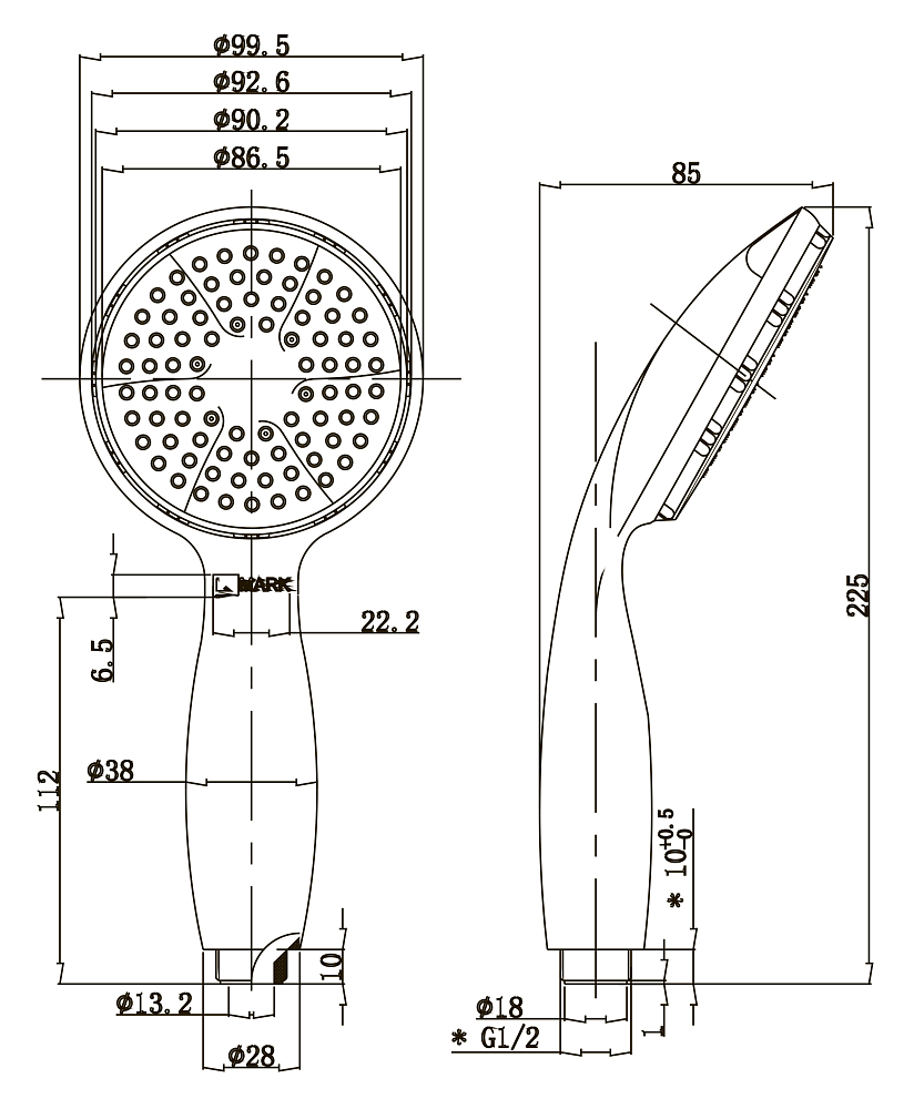 Душевая лейка Lemark LM8001C хром