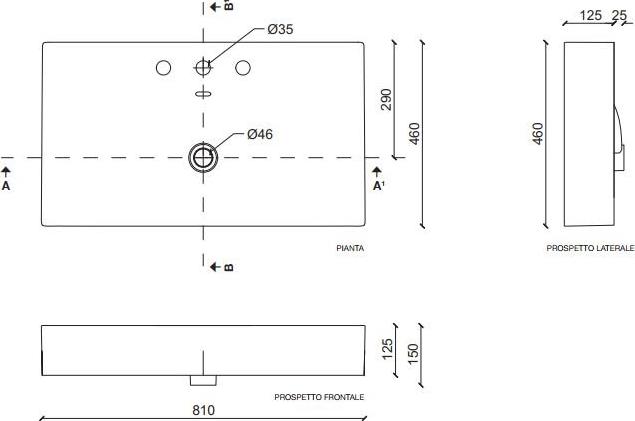 Мебельная раковина 81 см Tecla Touch TC05011, белый