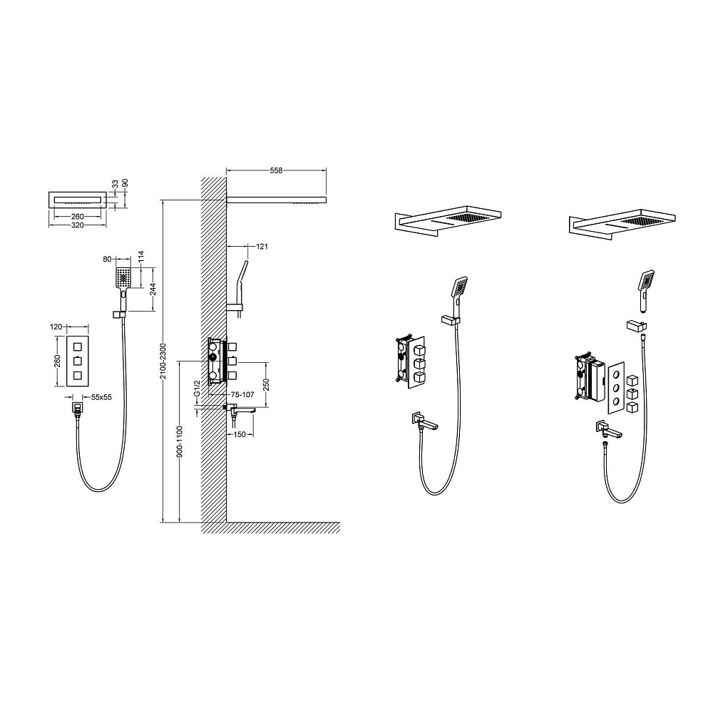 Душевая система Timo Petruma SX-5079/03SM черный