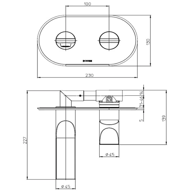 Смеситель для раковины Bossini Apice Z00549.073 черный