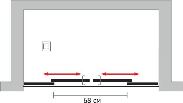 Душевая дверь в нишу GuteWetter Slide Door GK-864 150 см стекло бесцветное профиль хром