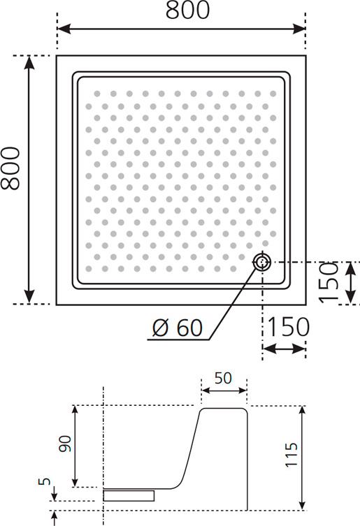 Поддон для душа Novellini Olympic 80x80 см