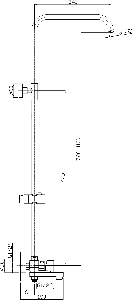 Душевая стойка Rush ST4235-40