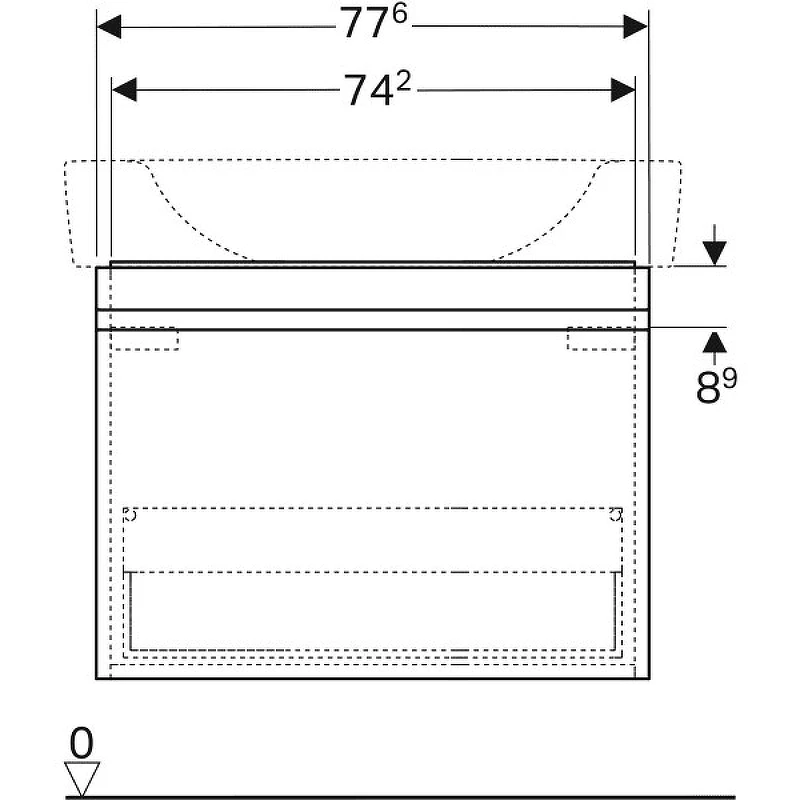 Тумба с раковиной Geberit Renova Nr. 1 Plan 869850000+122185000