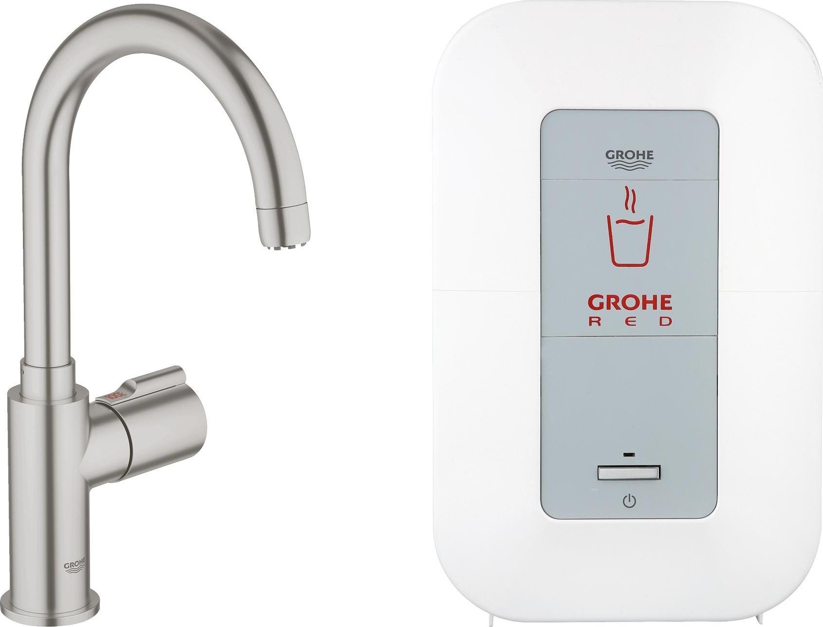 Смеситель для кухонной мойки Grohe Red 30085DC0 суперсталь